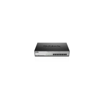 D-LINK Switch 8x1000Mbps (8xPOE) Fémházas Asztali Rackes, DGS-1008MP