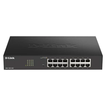 D-LINK Switch 16x1000Mbps Fémházas Asztali Menedzselhető, DGS-1100-16V2 / E