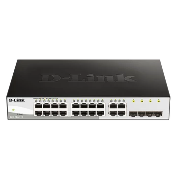 D-LINK Switch 16x1000Mbps + 4xGigabit kombó SFP Menedzselhető Rackes, DGS-1210-16 / E