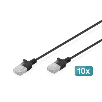 CAT6 U/UTP SLIM PA 10X2M BLK 10X 2M LSZH AWG 32/7 BLACK