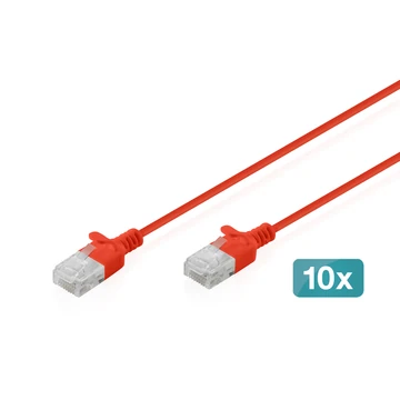 CAT6 U/UTP SLIM PA 10X3M RED 10X 3M LSZH AWG 32/7 RED