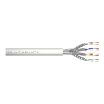 DIGITUS CAT 6A U-FTP patch cable raw length 100 m paper box AWG 27/7 LSZH simplex color grey
