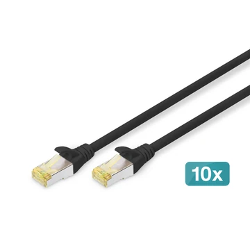 CAT 6A S/FTP PATCH CORD10P AWG 26/7 0.25 M10 PIECESBLACK