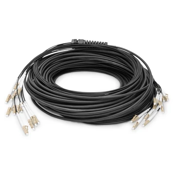 50M BREAKOUT CABLE 12 FIBERS OM4 LC/UPC-LC/UPC UNIV.COLOR BLK