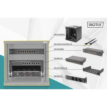 NETWORK SET - 254 MM (10IN) 6U 312 X 300MM WXD BLACK SHELF PDU