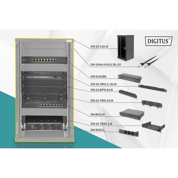 NETWORK SET - 254 MM (10IN) 12U 312 X 300 MM (W XD) BLACK