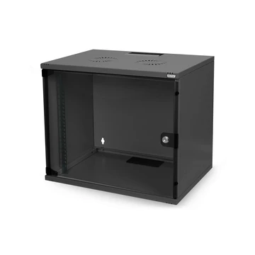 7HE WALL MOUNT RACK UNMOUNTED 370X540X400 GLASS DOOR BLACK
