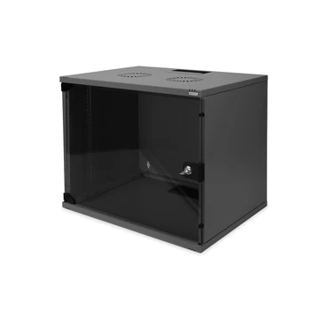 9HE WALL MOUNT RACK UNMOUNTED 460X540X400 GLASS DOOR BLACK