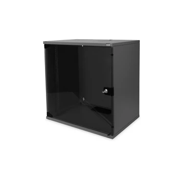 12HE WALL MOUNT RACK UNMOUNTED 595X540X400 GLASS DOOR BLACK