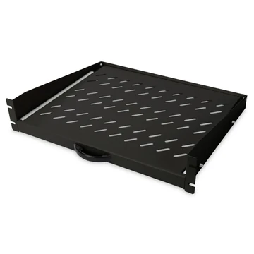 EXTENDIBLE SHELF FIXED MOUNTING 2U 450MM DEPTH UP TO 30KG BLACK
