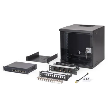 NETW-SET SOHO PRO 6HE 10SW 254MM WALLMOUNT + ACCESSORIES