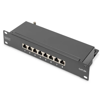 10IN 1HE CAT6A PATCH PANEL 8-P SHIELDED RACK MOUNT BLACK