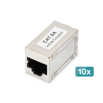 CAT6E CLASS D RJ45 MOD COUP 10X FULL SHIELD RJ45 TO RJ45