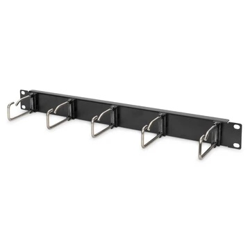 1U CABL MANAGMPANEL 5X STEEL RINGS 40X75 MM BLACK (RAL 9005)