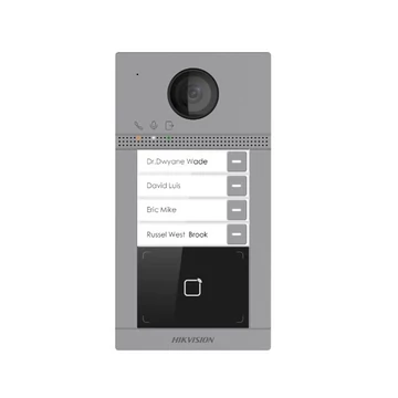 Hikvision IP kaputelefon - DS-KV8413-WME1 (2MP, kültéri egység, 4 lakásos, IP65, IR, I / O, wifi, Mifare kártyaolvasó)