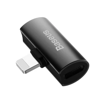 Baseus L46 Lightning-2xLightning audioadapter, fekete (CAL46-01)