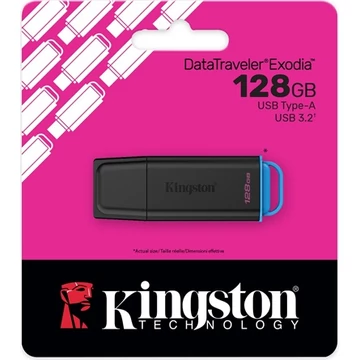 Kingston 128GB DataTraveler Exodia G2 USB-A 3.2 Gen1 pendrive fekete-kék