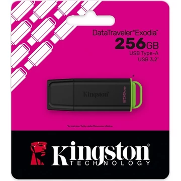 Kingston 256GB DataTraveler Exodia G2 USB-A 3.2 Gen1 pendrive fekete-zöld