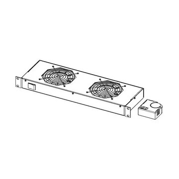 Legrand Rackszekrény ventilátor 19"- 2U, 4 ventilátor, termosztát, 320m3 / óra, Fekete