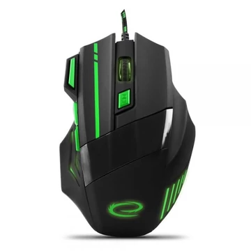 Esperanza MX201 WOLF optikai egér fekete-zöld USB (EGM201G)