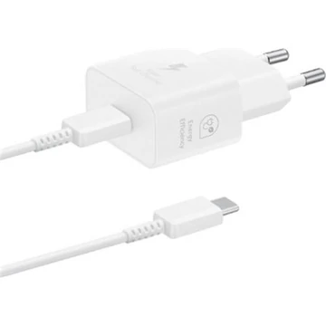 Samsung 25W univerzális hálózati töltő adapter fehér USB-C kábellel