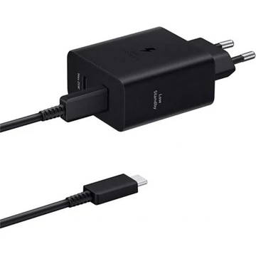 Samsung Power Duo 50W univerzális hálózati töltő adapter fekete USB-C kábellel