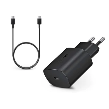 Samsung EP-TA800EBE PD3.0 + EP-DA905BBE Type-C hálózati töltő adapter + Type-C töltő és adatkábel 5V/ 3A fekete