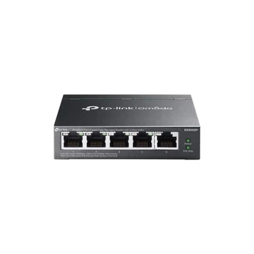 TP-Link Switch Menedzselhető PoE - ES205GP (Omada; 5x 1Gbps; 4x af / at PoE+ port; 65W)