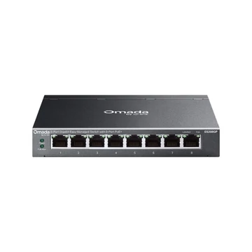 TP-Link Switch Menedzselhető PoE - ES208GP (Omada; 8x 1Gbps; 8x af / at PoE+ port; 64W)