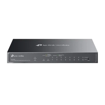 TP-Link Switch Menedzselhető PoE - ES210GMP (Omada; 9x 1Gbps + 1x 1Gbps combo port; 8x af / at PoE+ port; 123W)