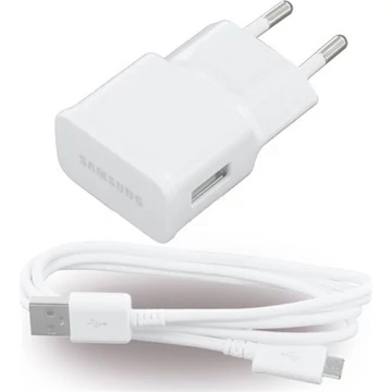 Samsung 5W univerzális hálózati töltő adapter fehér + ECB-DU4AWE microUSB kábel (Gigapack csomagolás)
