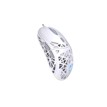 Endorfy Egér - LIV Onyx White (Honeycomb, 8000 DPI, ARGB, PixArt PAW3311, optikai, 1,8m, fehér)