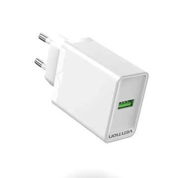 Vention USB-A (1port,18W, fehér) , töltő
