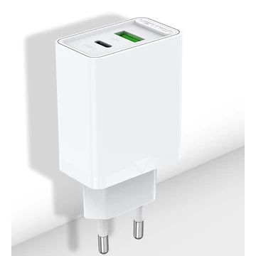 Vention USB-A+C (2port, 18W/20W,fehér), töltő