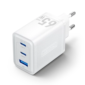 Vention USB-C+C+A (65W/65W/60W, 3-portos GaN, fehér), töltő