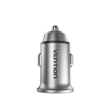 Vention USB-A+C (2port,30W, szürke, szivargyújtós), töltő