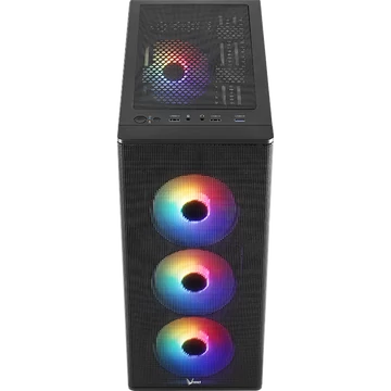 Formula Számítógépház - FG-06 AR (fekete, ablakos, 4x12cm ARGB venti, mATX, 1xUSB3.0, 2xUSB2.0)