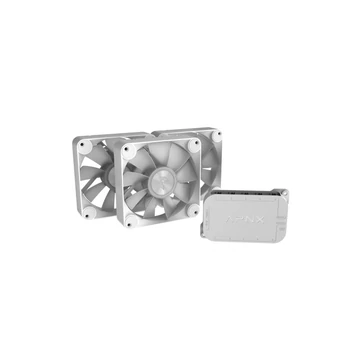 Ventilátor APNX FP1-R PWM, fordított légáramlás, ARGB - 120mm, 3darabos, fehér
