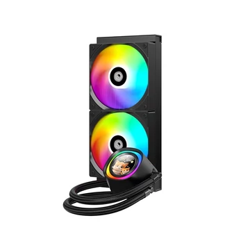 ID-Cooling CPU Water Cooler - FX240 LCD (27,2dB; max. 98,54 m3 / h; 2x12cm, A-RGB, fekete)