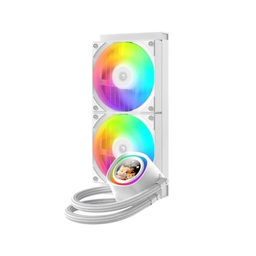 ID-Cooling CPU Water Cooler - FX240 LCD WHITE (27,2dB; max. 98,54 m3 / h; 2x12cm, A-RGB, fehér)