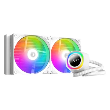 ID-Cooling CPU Water Cooler - FX240 TD WHITE (25dB; max. 98,54 m3 / h; 2x12cm, A-RGB LED, fehér)