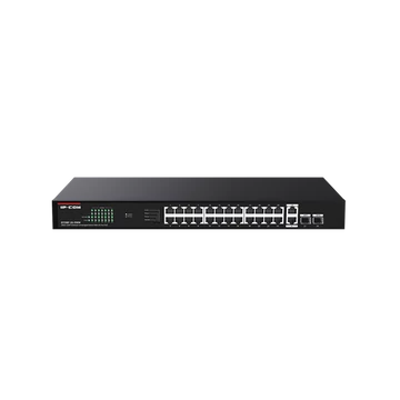 IP-COM Switch PoE - G1128P-24-250W (24x1Gbps; 2x1Gbps uplink; 2x SFP; 24 af / at PoE+ port; 230W, Rackbe szerelhető)