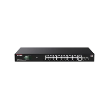 IP-COM Switch Menedzselhető PoE - G2228P-24-410W (24x1Gbps + 2x1Gbps Uplink + 2xSFP;  24af / at PoE+ port; 410W; rack)