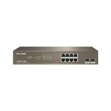 IP-COM Switch Vezérelhető PoE - G3310P-8-150W (8x1Gbps; 2x SFP; 8 af / at PoE+ port; 130W, Rackbe szerelhető)