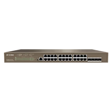 IP-COM Switch Vezérelhető PoE - G5328P-24-410W (L3; 24x1Gbps + 4xSFP port; 24 af / at PoE+ port; 370W; rack-mount)