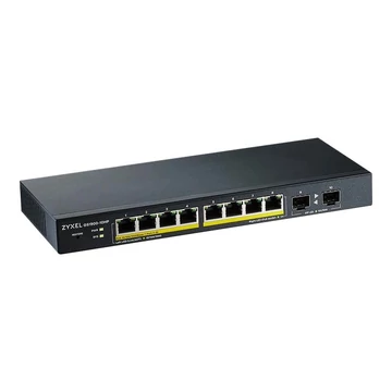 ZYXEL GS1900-10HP v2 8-port GbE L2 PoE Smart Switch + 2 SFP slots 802.3at desktop fanless 70 Watt