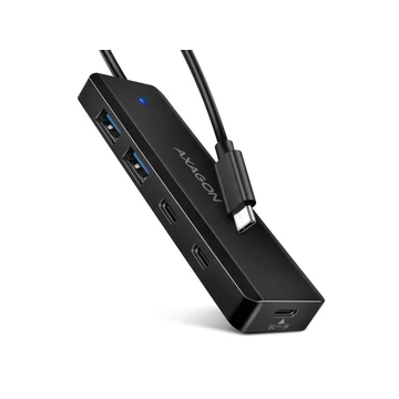 AXAGON HUE-C2C 2x USB3.2 Gen 1 + 2x USB-C 5Gbps Travel hub, USB-C power IN, w. 19cm Type-C cable