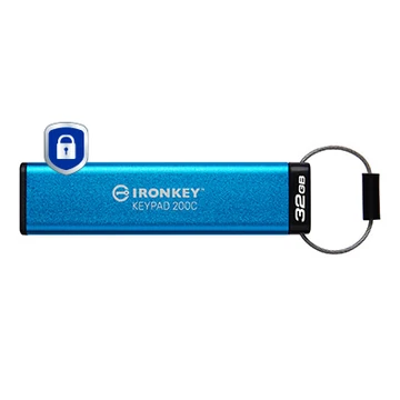 32GB USB-C IRONKEY KEYPAD 200C FIPS 140-3 LVL 3(PENDING)AES-256