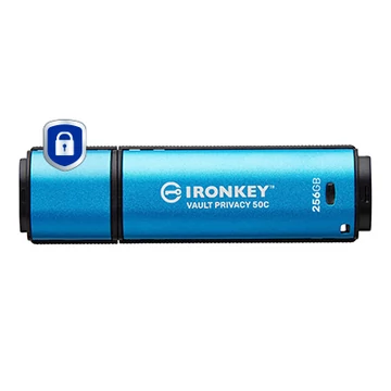 256GB USB-C IRONKEY VAULT P 50C AES-256 ENCRYPTED FIPS 197