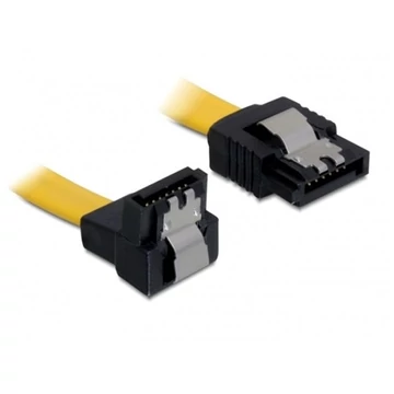 Delock SATA 3 F / F adatkábel 0.2m le / egyenes sárga